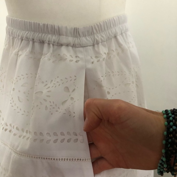 J. Crew Laser-Cut Poplin Midi Skirt - Picture 7 of 9